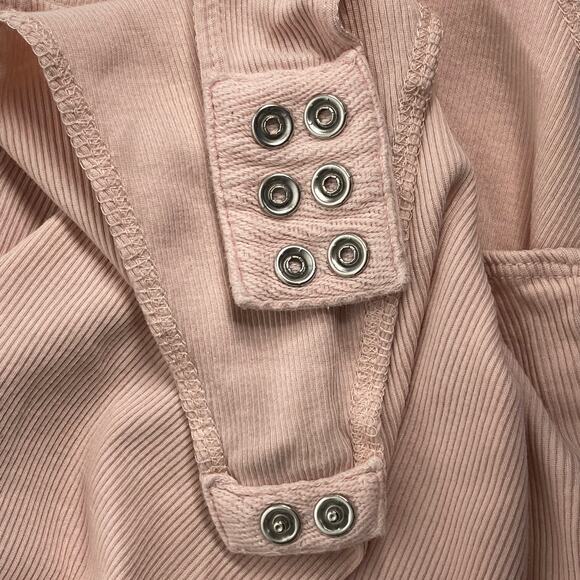 Guess Pink Ribbed Tank Body Suit Small - Picture 3 of 6